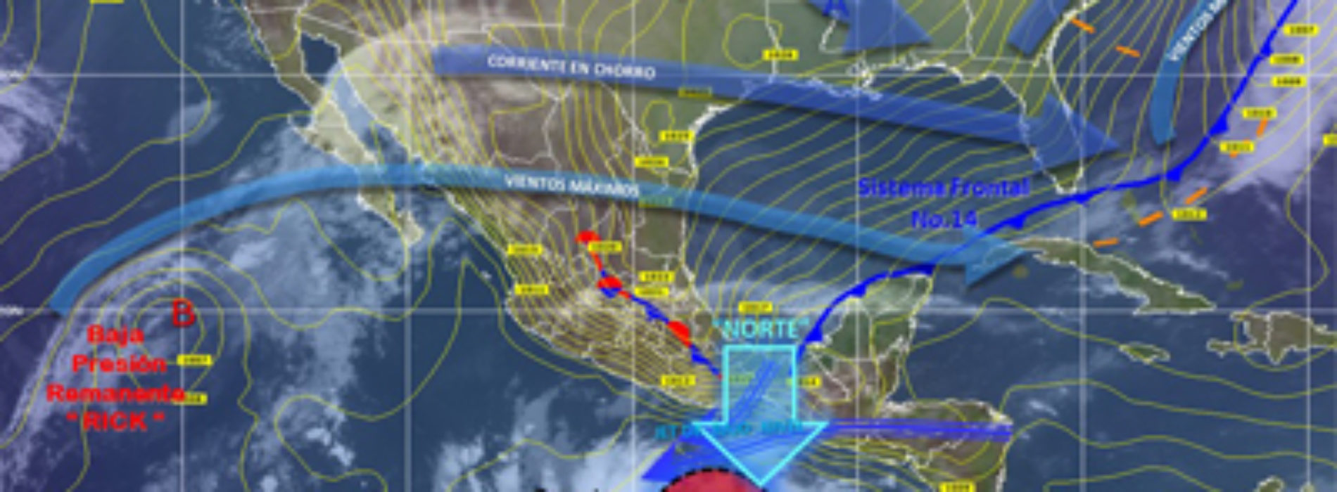 Propiciará Frente Frío 14 lluvias intensas en Oaxaca, así como descenso de temperatura