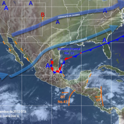 Frente Frío 12 y Onda Tropical 47 originarán lluvias intensas en Oaxaca