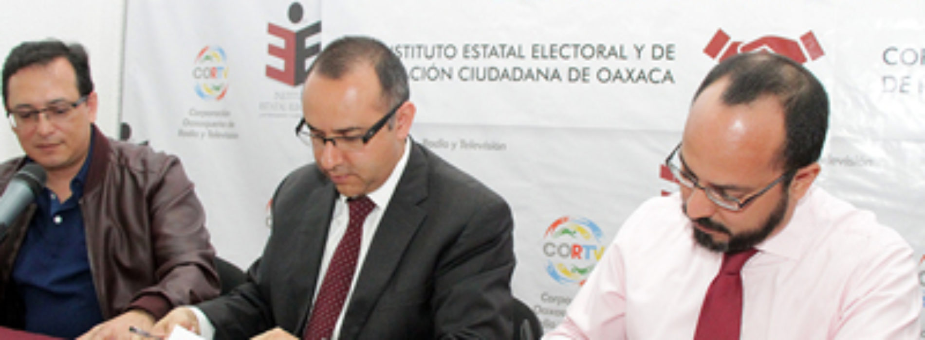 Firman convenio IEEPCO y CORTV para garantizar ejercicio transparente del proceso electoral 2016