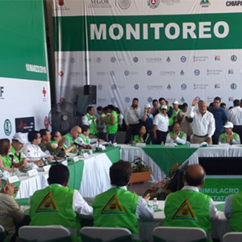 Participa titular de CEPCO en simulacro de sismo en Chiapas