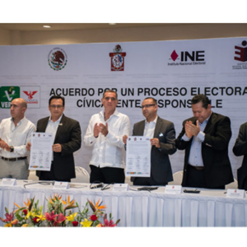 Gobierno de Oaxaca y partidos políticos suscriben acuerdo de civilidad política para la jornada electoral del 5 de junio