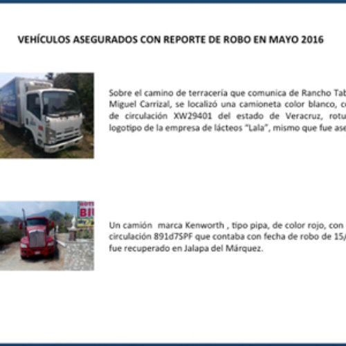 En lo que va del año, se registran 237 vehículos recuperados en la entidad: SSPO