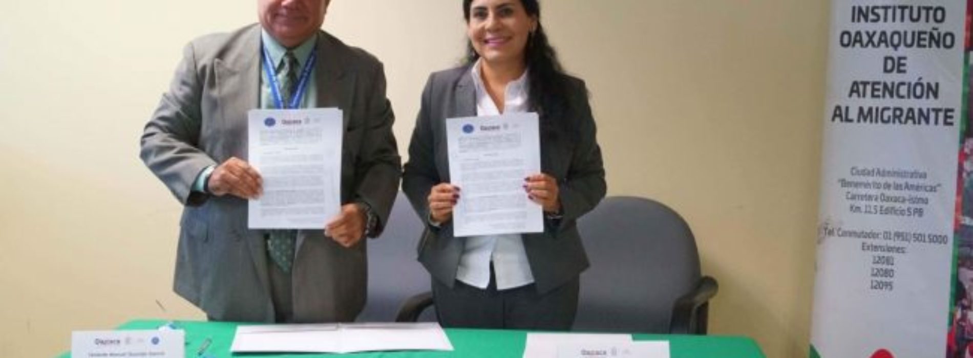 El IOAM y la CDIH Oaxaca firman convenio de colaboración
para atender a migrantes Oaxaqueños en EU
