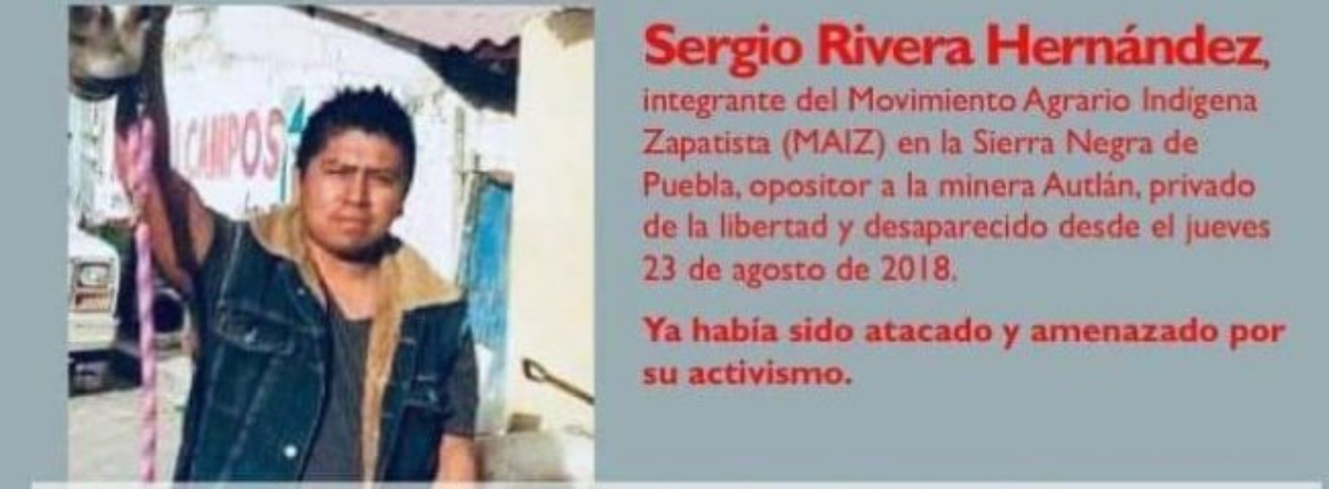 Organismos civiles de Oaxaca exigen investigar desaparición
de activista en Puebla