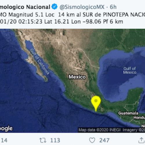 Al menos cuatro sismos se registraron este miércoles en la Costa de Oaxaca