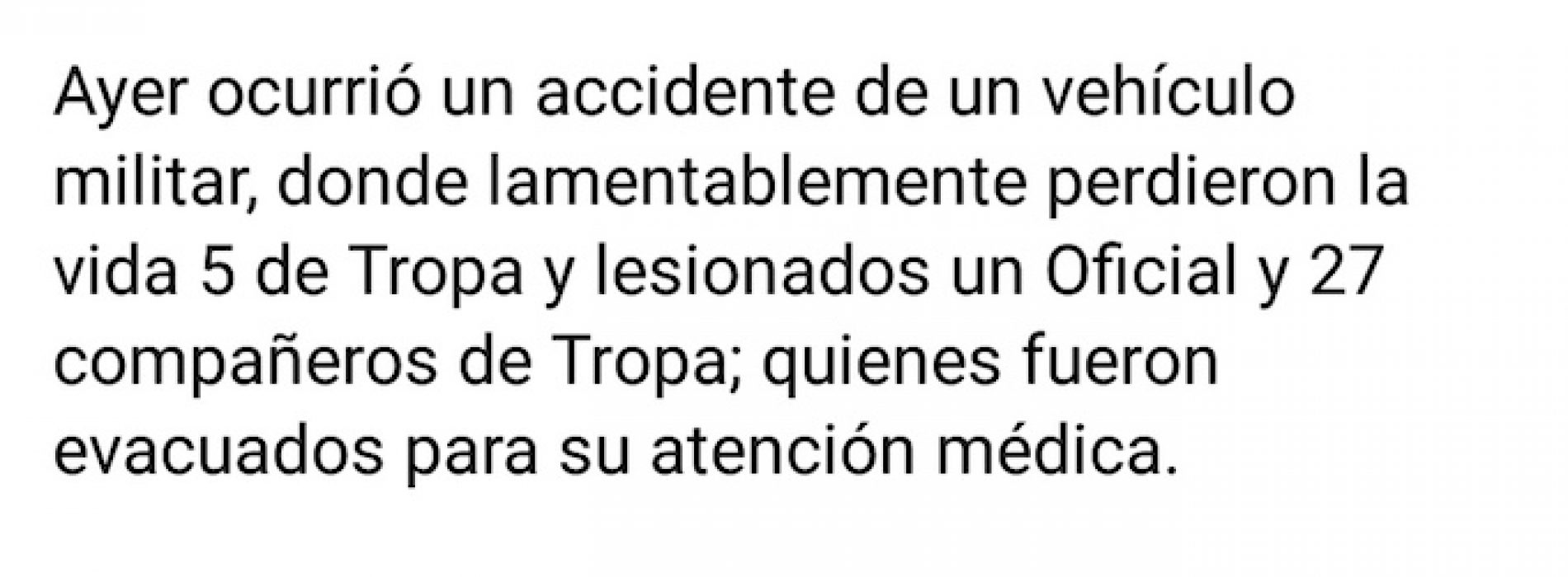 Fueron cinco los militares muertos por accidente en la carretera a Ixtlán, Oaxaca