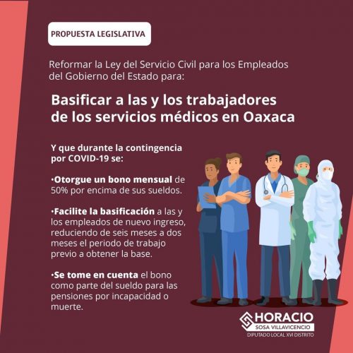 Propone Diputado Horacio Sosa basificación del personal médico en Oaxaca