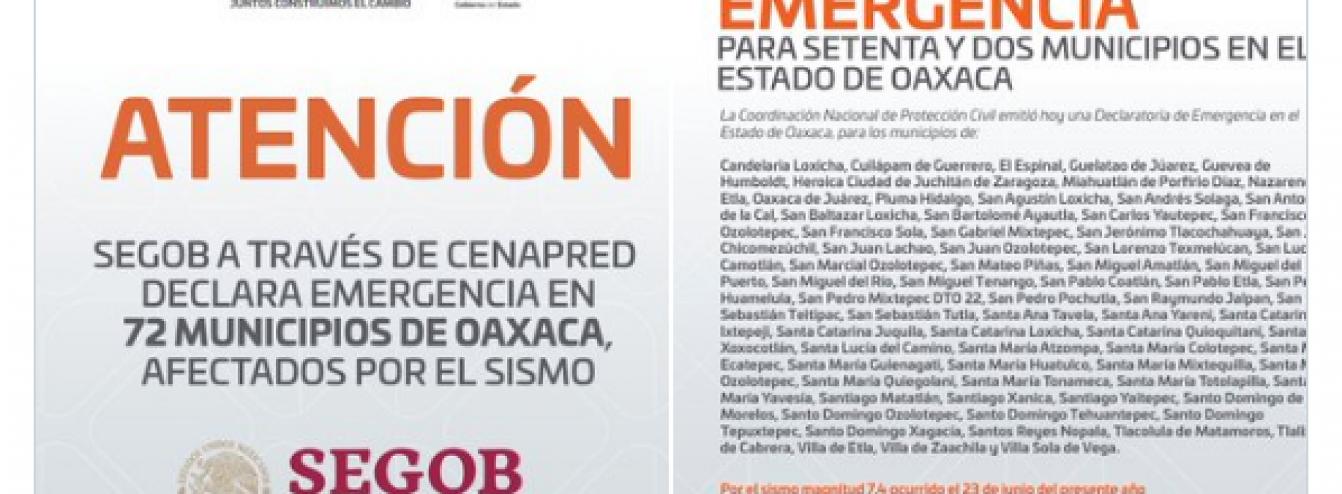 Agradece Alejandro Murat respaldo del Gobierno de México para atender los daños del sismo en Oaxaca