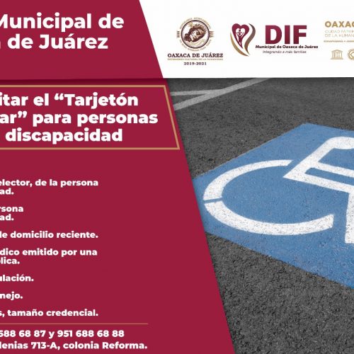 Invita DIF Municipal a tramitar tarjetones de estacionamiento para personas con discapacidad