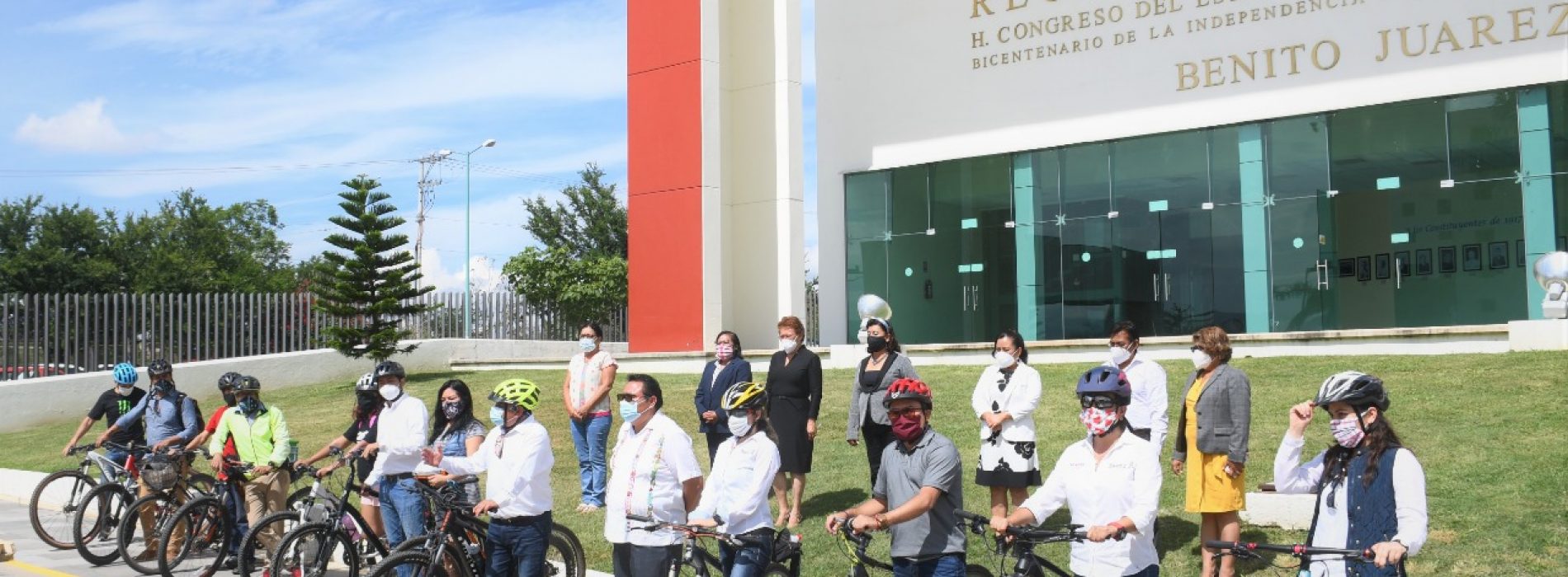 Con una rodada ciclista, impulsa diputado Othón Cuevas reforma para fomentar el uso de este medio de transporte