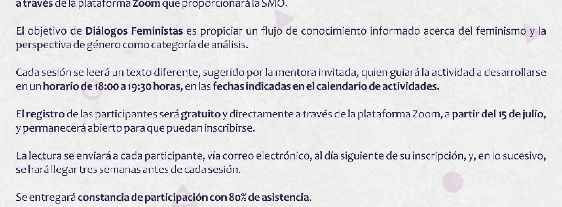 Convoca SMO a reflexionar entre mujeres en los “Diálogos Feministas 2020”