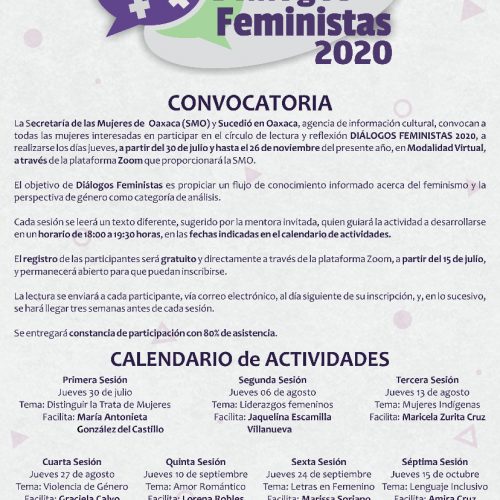 Convoca SMO a reflexionar entre mujeres en los “Diálogos Feministas 2020”