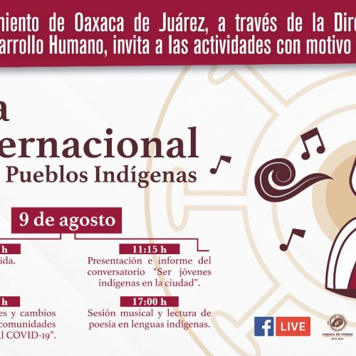 Invita Ayuntamiento de Oaxaca a las actividades del Día Internacional de los Pueblos Indígenas