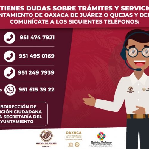Atiende Ayuntamiento de Oaxaca 77 llamadas diarias en líneas telefónicas de Atención Ciudadana