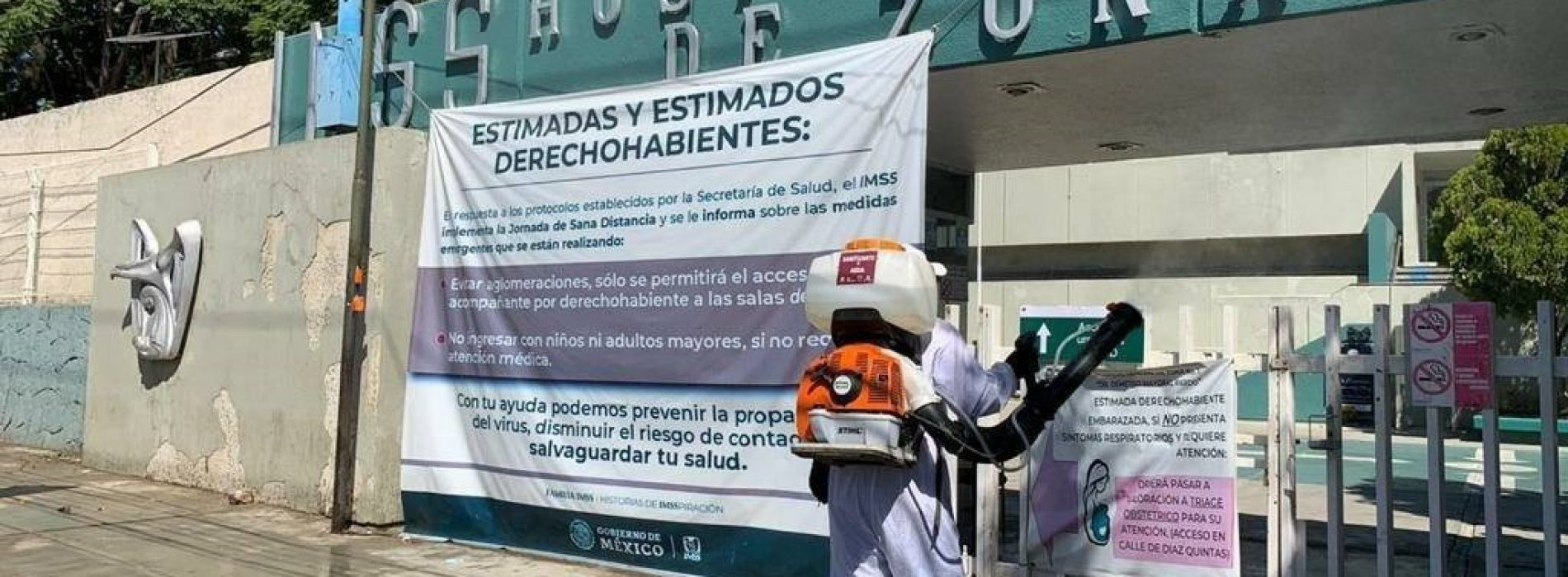 Desinfecta Ayuntamiento zonas aledañas a hospitales públicos de Oaxaca de Juárez