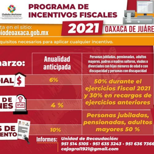 Aprovecha los incentivos fiscales que el Ayuntamiento de Oaxaca de Juárez ofrece en el mes de marzo
