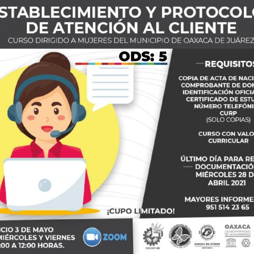 Invita Ayuntamiento de Oaxaca a mujeres a participar en curso de protocolos de atención al cliente