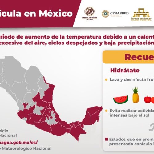 Emite Ayuntamiento de Oaxaca de Juárez recomendaciones ante el fenómeno de la canícula