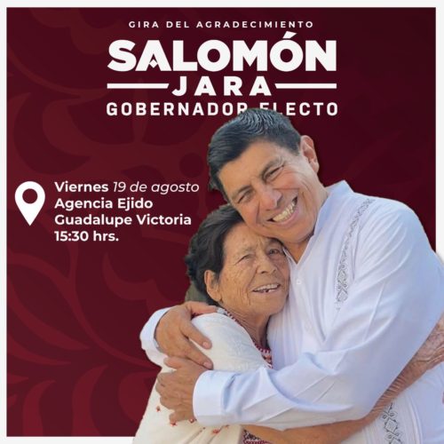Continúa Salomón Jara gira de agradecimiento en Guadalupe Victoria