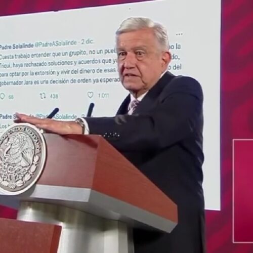 Reconoce el presidente Andrés Manuel López Obrador liberación del zócalo y portales del Palacio de Gobierno en Oaxaca